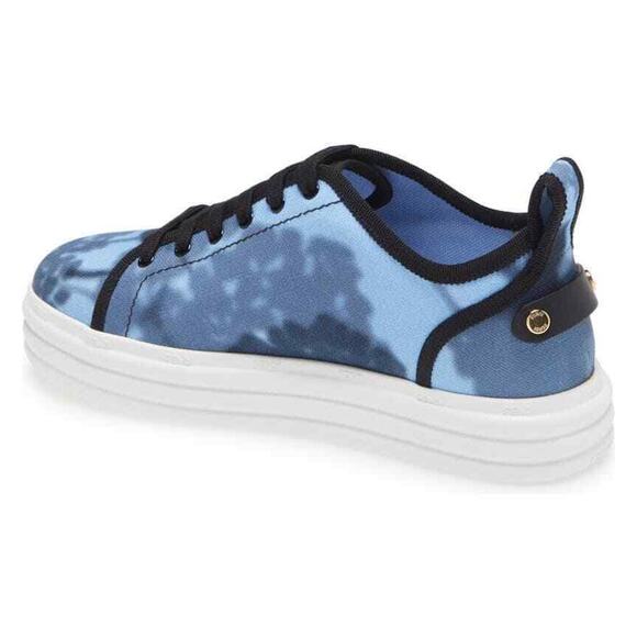 Fendi Rise Tie Dye Blue Black White Platform Logo Low Top Trainer Sneaker 39 - Picture 8 of 12